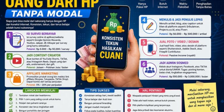 Cara Menghasilkan Uang Dari HP Tanpa Modal