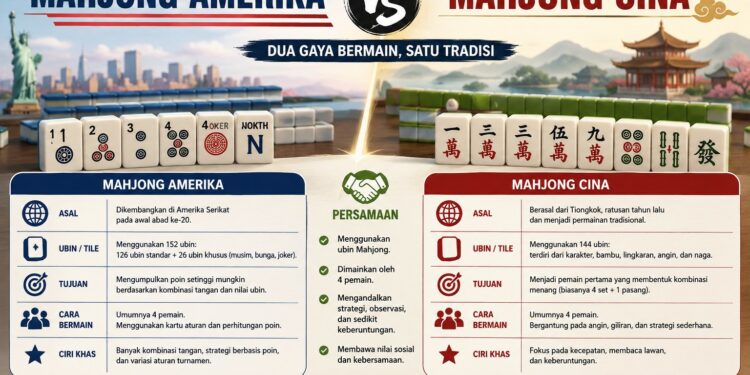 Mahjong Amerika Vs Mahjong Cina